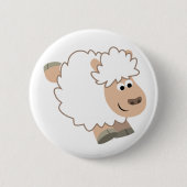 Cute Running Cartoon Sheep Ronde Button 5,7 Cm (Voorkant)