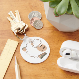 Cute Running Cartoon Sheep Sleutelhanger