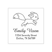 Cute Running Fox Address Rubberstempel (Afrduk)