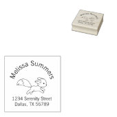 Cute Running Fox Arch Address Rubberstempel (Gestempeld)
