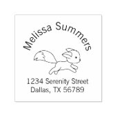 Cute Running Fox Arch Address Zelfinktende Stempel (Design)