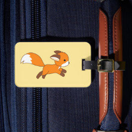 Cute Running Fox Bagagelabel
