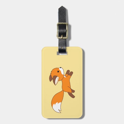 Cute Running Fox Bagagelabel (Voorkant verticaal)