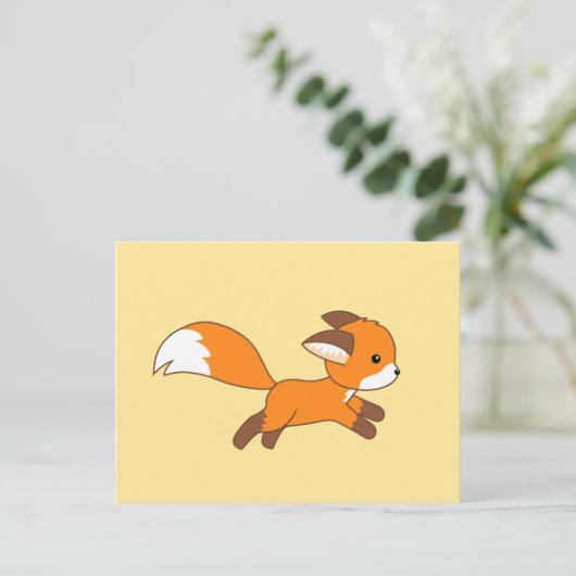 Cute Running Fox Briefkaart (Staand voorkant)