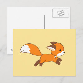 Cute Running Fox Briefkaart