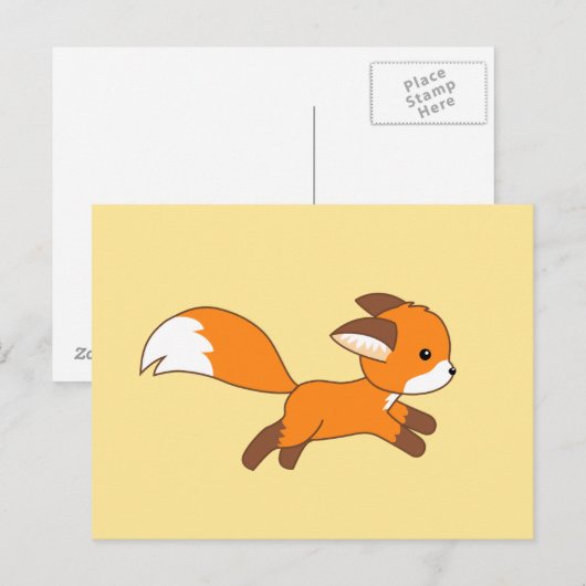 Cute Running Fox Briefkaart (Voorkant / Achterkant)