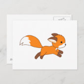 Cute Running Fox Briefkaart (Voorkant / Achterkant)