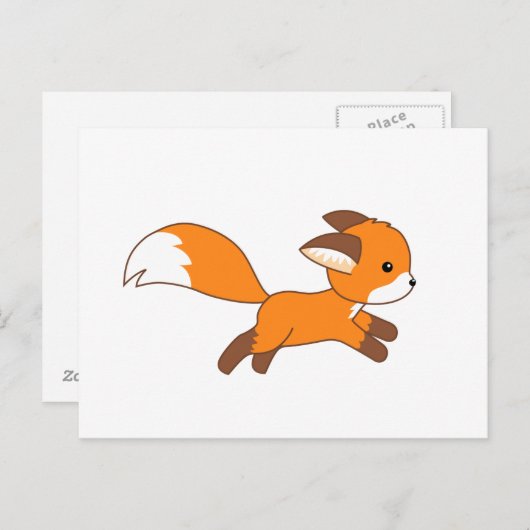 Cute Running Fox Briefkaart (Voorkant / Achterkant)
