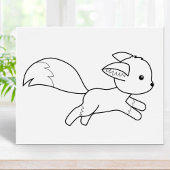 Cute Running Fox Coloring Page Poster