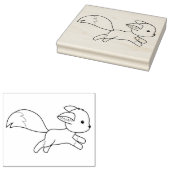 Cute Running Fox Coloring Page Rubberstempel (Gestempeld)