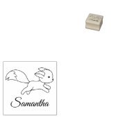 Cute Running Fox Custom Name Rubberstempel (Gestempeld)