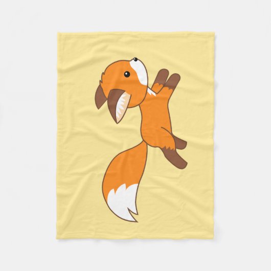 Cute Running Fox Fleece Deken (Voorkant)