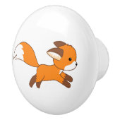Cute Running Fox Keramische Knop (Rechts)