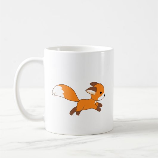 Cute Running Fox Koffiemok (Links)