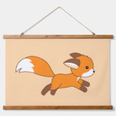 Cute Running Fox on Cream Hangend Wandkleed (Voorkant)