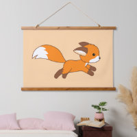Cute Running Fox on Cream
