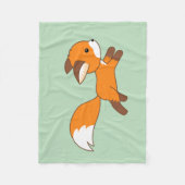 Cute Running Fox on Green Fleece Deken (Voorkant)