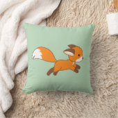 Cute Running Fox on Green Kussen (Deken)