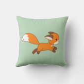 Cute Running Fox on Green Kussen (Achterkant)