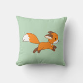 Cute Running Fox on Green Kussen (Voorkant)