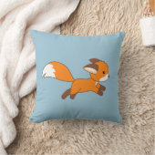 Cute Running Fox op Blue Kussen (Deken)