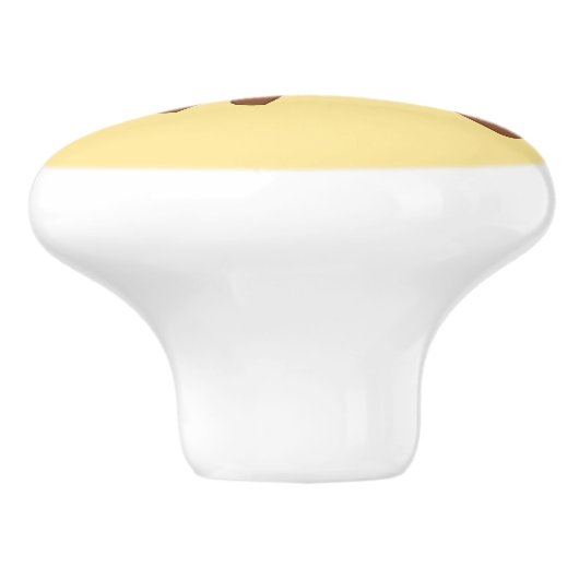 Cute Running Fox op Yellow Keramische Knop (Zijkant)