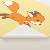 Cute Running Fox op Yellow Sherpa Deken (3/4)