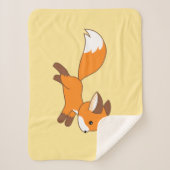 Cute Running Fox op Yellow Sherpa Deken (Voorkant)
