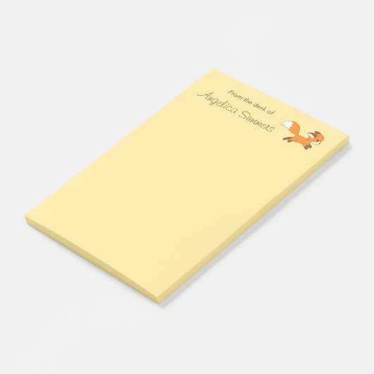 Cute Running Fox Post-it® Notes (Schuin)