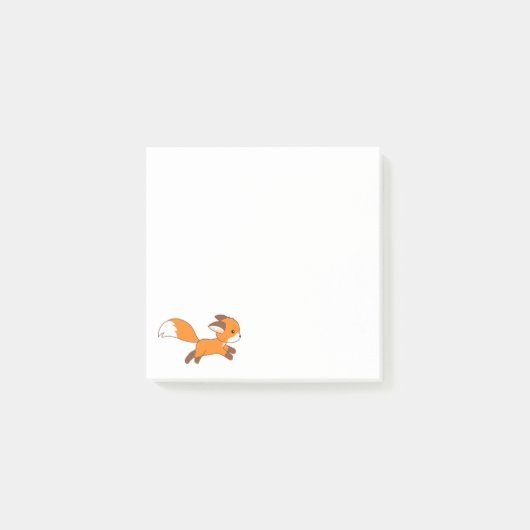 Cute Running Fox Post-it® Notes (Voorkant)