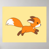 Cute Running Fox Poster (Voorkant)