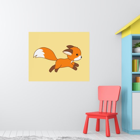 Cute Running Fox Poster (Kinderkamer 1)