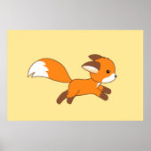 Cute Running Fox Poster (Voorkant)