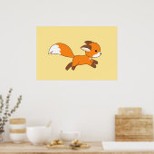 Cute Running Fox Poster (Keuken)