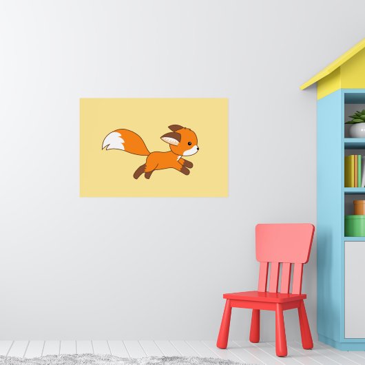 Cute Running Fox Poster (Kinderkamer 1)
