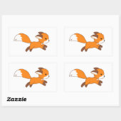 Cute Running Fox Rechthoekige Sticker (Vel)