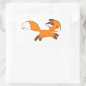Cute Running Fox Rechthoekige Sticker (Tas)