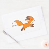 Cute Running Fox Rechthoekige Sticker (Envelop)