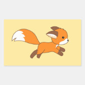 Cute Running Fox Rechthoekige Sticker (Voorkant)