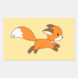 Cute Running Fox Rechthoekige Sticker