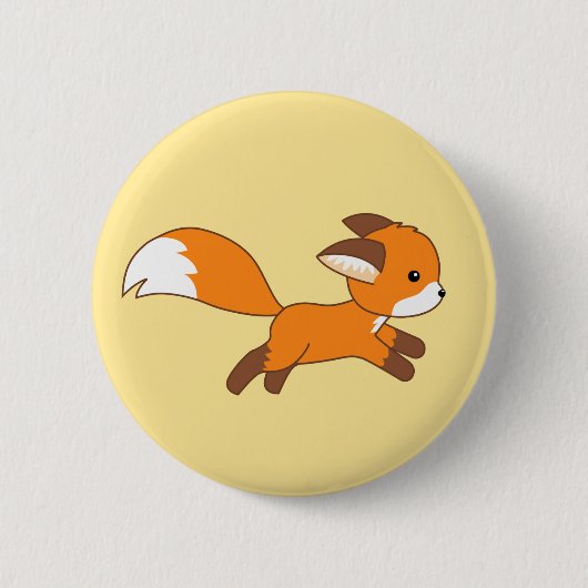 Cute Running Fox Ronde Button 5,7 Cm (Voorkant)