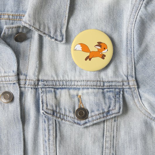 Cute Running Fox Ronde Button 5,7 Cm (In situ)