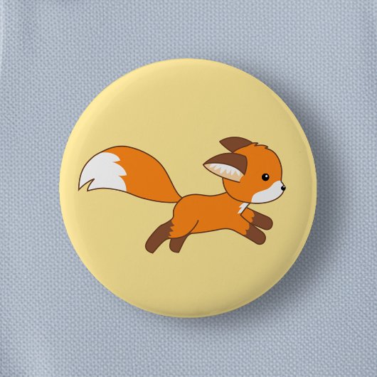 Cute Running Fox Ronde Button 5,7 Cm