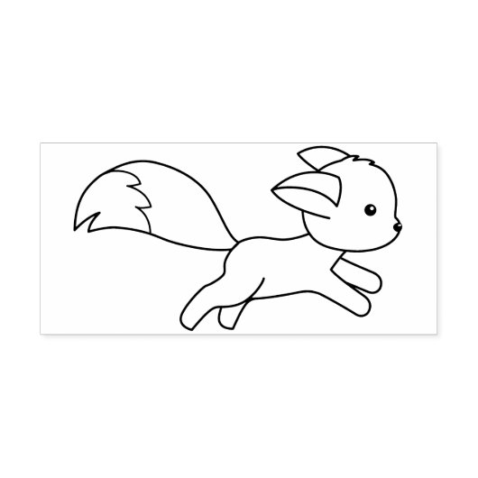 Cute Running Fox Rubberstempel (Afrduk)