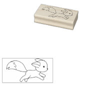 Cute Running Fox Rubberstempel (Gestempeld)