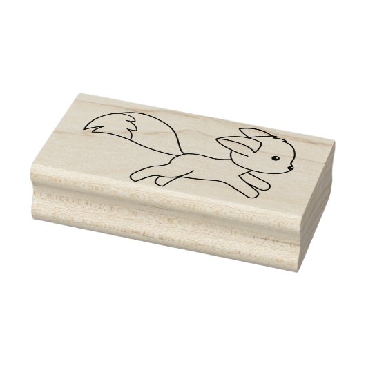 Cute Running Fox Rubberstempel (Stempel)