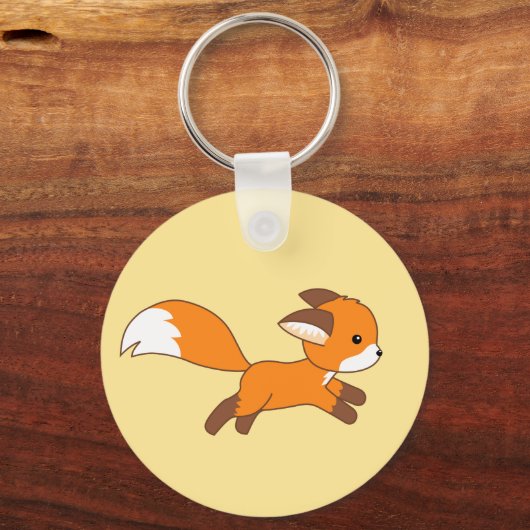 Cute Running Fox Sleutelhanger (Voorkant)