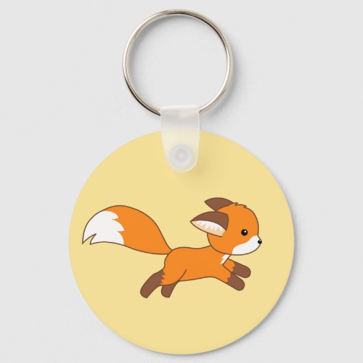 Cute Running Fox Sleutelhanger (Achterkant)