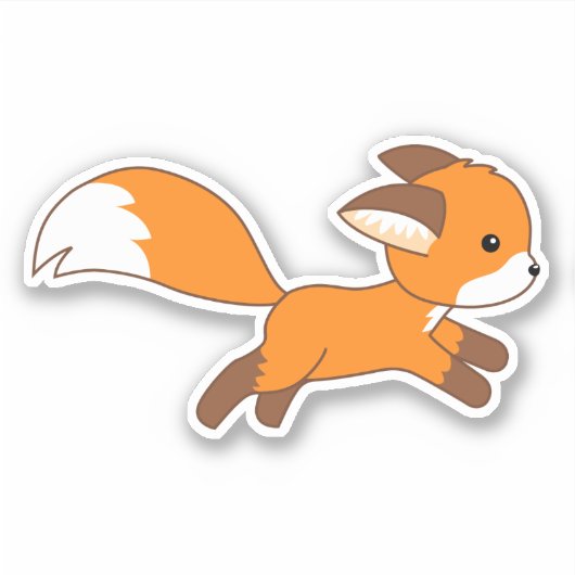 Cute Running Fox Sticker (Voorkant)