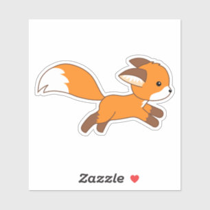 Cute Running Fox Sticker